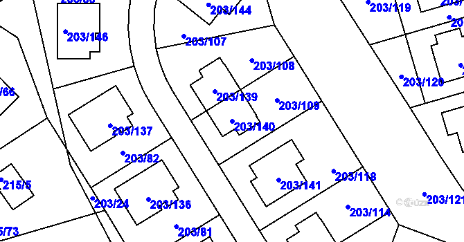 Parcela st. 203/140 v KÚ Lipno nad Vltavou, Katastrální mapa
