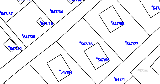 Parcela st. 547/76 v KÚ Lipno nad Vltavou, Katastrální mapa