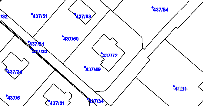 Parcela st. 437/72 v KÚ Lipno nad Vltavou, Katastrální mapa