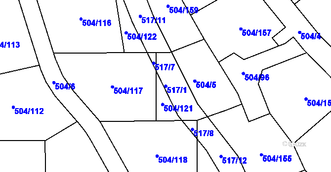 Parcela st. 517/1 v KÚ Lipno nad Vltavou, Katastrální mapa
