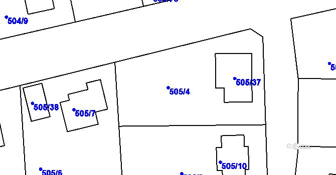 Parcela st. 505/4 v KÚ Lipno nad Vltavou, Katastrální mapa