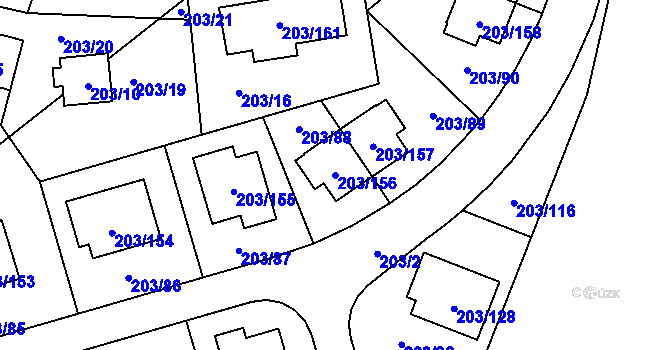 Parcela st. 203/156 v KÚ Lipno nad Vltavou, Katastrální mapa