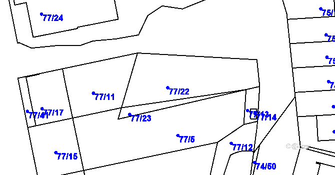 Parcela st. 77/22 v KÚ Lipno nad Vltavou, Katastrální mapa