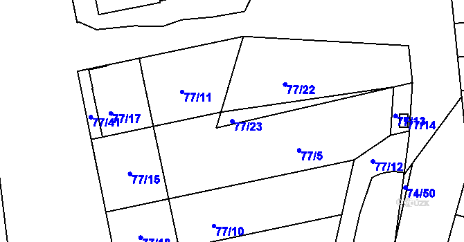 Parcela st. 77/23 v KÚ Lipno nad Vltavou, Katastrální mapa