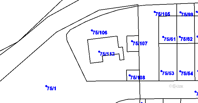 Parcela st. 75/112 v KÚ Lipno nad Vltavou, Katastrální mapa