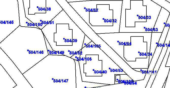 Parcela st. 504/105 v KÚ Lipno nad Vltavou, Katastrální mapa
