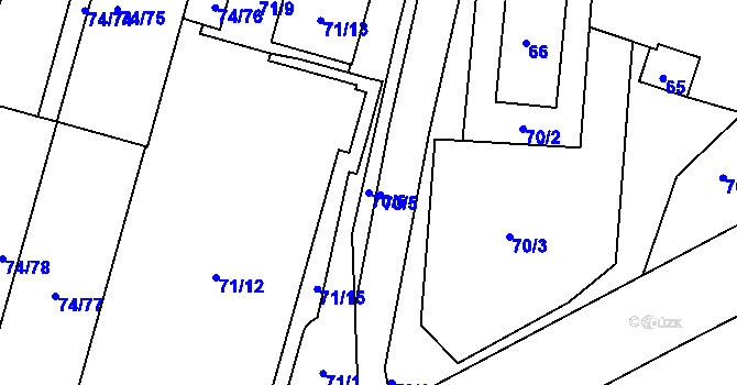 Parcela st. 70/6 v KÚ Lipno nad Vltavou, Katastrální mapa