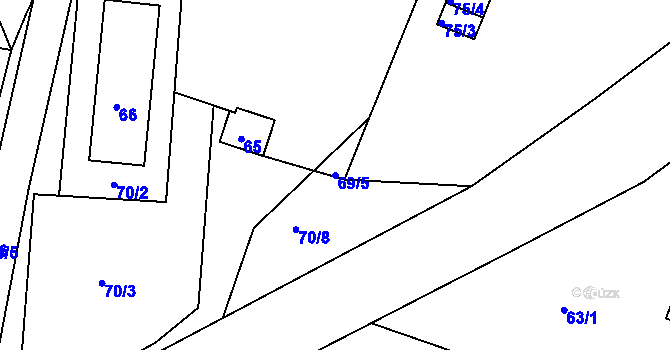 Parcela st. 69/5 v KÚ Lipno nad Vltavou, Katastrální mapa