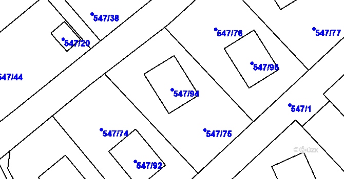 Parcela st. 547/94 v KÚ Lipno nad Vltavou, Katastrální mapa