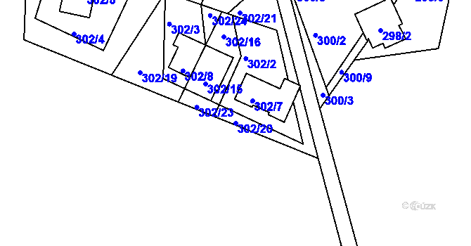 Parcela st. 302/20 v KÚ Lipno nad Vltavou, Katastrální mapa