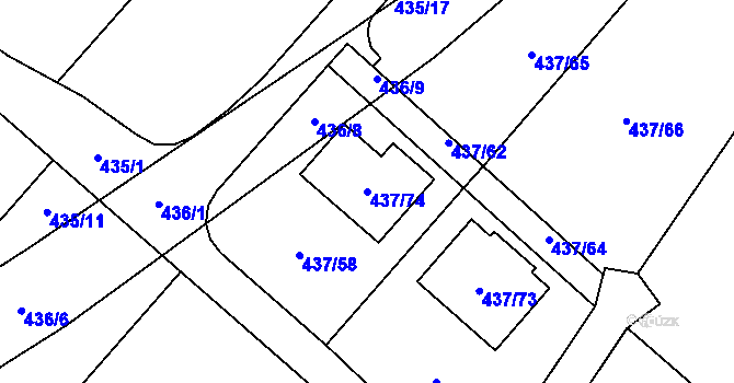 Parcela st. 437/74 v KÚ Lipno nad Vltavou, Katastrální mapa