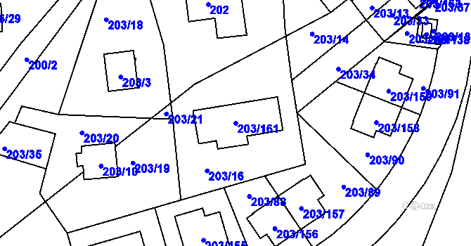 Parcela st. 203/161 v KÚ Lipno nad Vltavou, Katastrální mapa