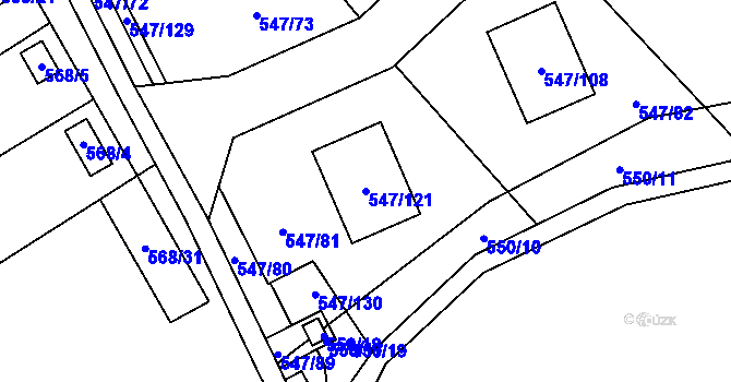 Parcela st. 547/121 v KÚ Lipno nad Vltavou, Katastrální mapa