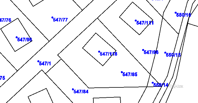 Parcela st. 547/118 v KÚ Lipno nad Vltavou, Katastrální mapa