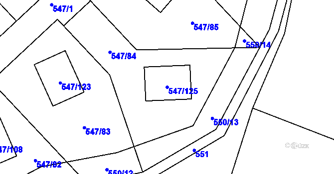 Parcela st. 547/125 v KÚ Lipno nad Vltavou, Katastrální mapa