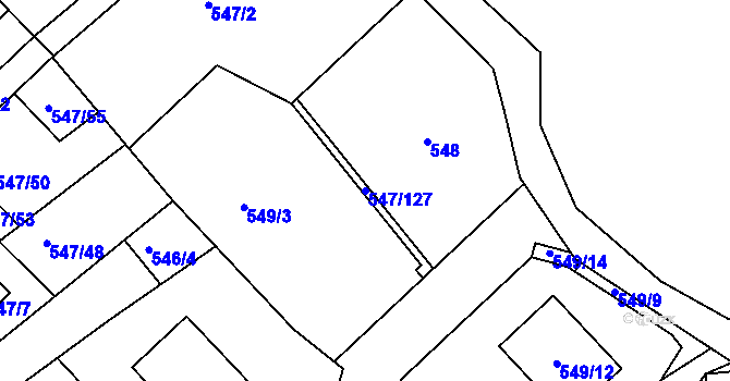Parcela st. 547/127 v KÚ Lipno nad Vltavou, Katastrální mapa