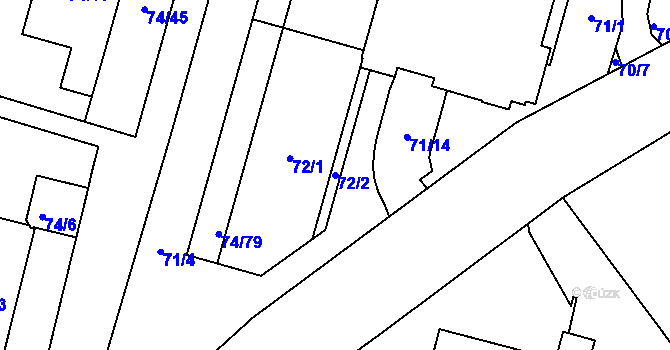 Parcela st. 72/2 v KÚ Lipno nad Vltavou, Katastrální mapa