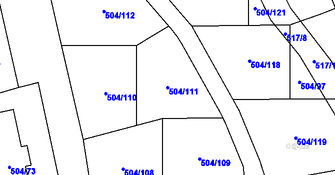Parcela st. 504/111 v KÚ Lipno nad Vltavou, Katastrální mapa