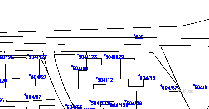 Parcela st. 504/129 v KÚ Lipno nad Vltavou, Katastrální mapa