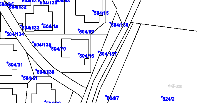 Parcela st. 504/137 v KÚ Lipno nad Vltavou, Katastrální mapa