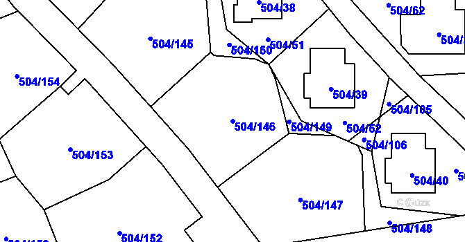 Parcela st. 504/146 v KÚ Lipno nad Vltavou, Katastrální mapa