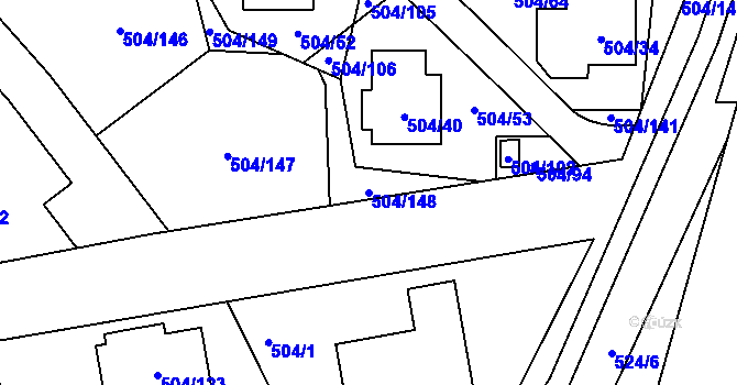 Parcela st. 504/148 v KÚ Lipno nad Vltavou, Katastrální mapa