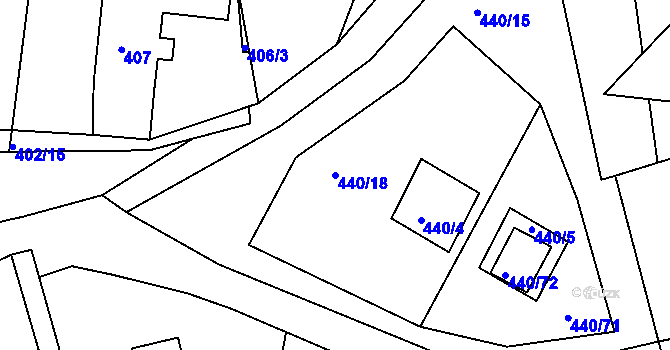Parcela st. 440/18 v KÚ Lipno nad Vltavou, Katastrální mapa