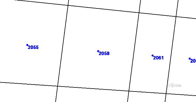 Parcela st. 2058 v KÚ Lipolec, Katastrální mapa