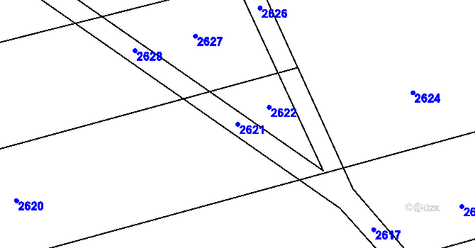 Parcela st. 2621 v KÚ Lipolec, Katastrální mapa
