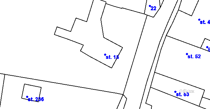 Parcela st. 15 v KÚ Lipolec, Katastrální mapa