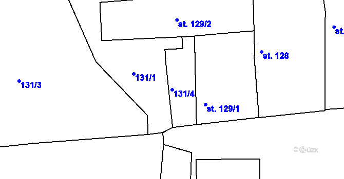 Parcela st. 131/4 v KÚ Lipolec, Katastrální mapa