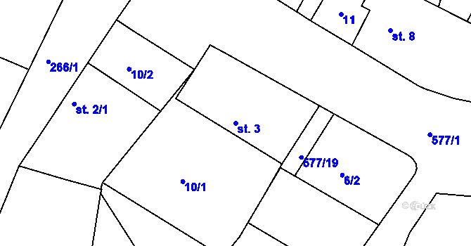 Parcela st. 3 v KÚ Lipoltice, Katastrální mapa