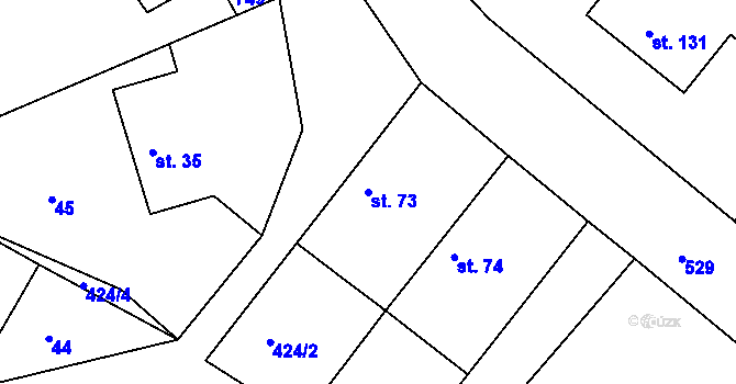 Parcela st. 73 v KÚ Lipoltice, Katastrální mapa