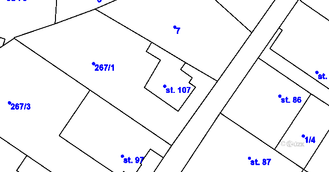 Parcela st. 107 v KÚ Lipoltice, Katastrální mapa