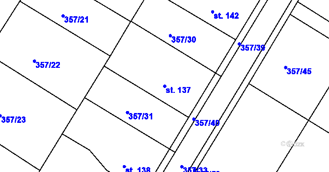 Parcela st. 137 v KÚ Lipoltice, Katastrální mapa