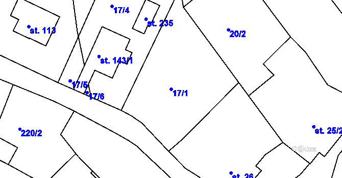 Parcela st. 17/1 v KÚ Lipoltice, Katastrální mapa