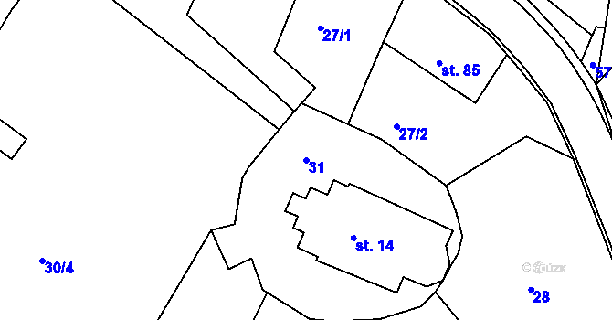 Parcela st. 31 v KÚ Lipoltice, Katastrální mapa