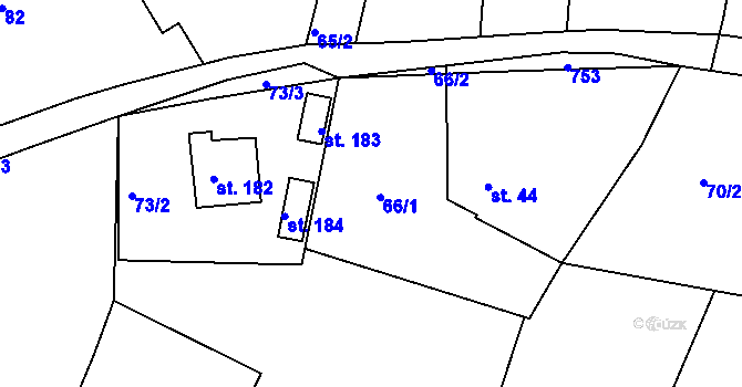 Parcela st. 66 v KÚ Lipoltice, Katastrální mapa