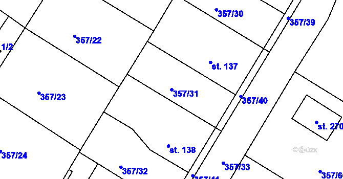 Parcela st. 357/31 v KÚ Lipoltice, Katastrální mapa