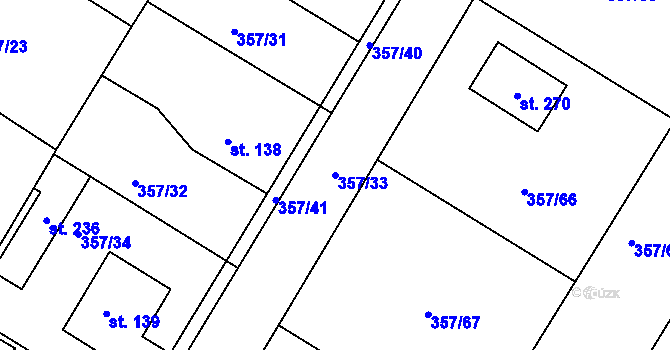 Parcela st. 357/33 v KÚ Lipoltice, Katastrální mapa
