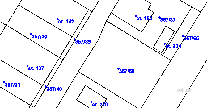 Parcela st. 357/45 v KÚ Lipoltice, Katastrální mapa