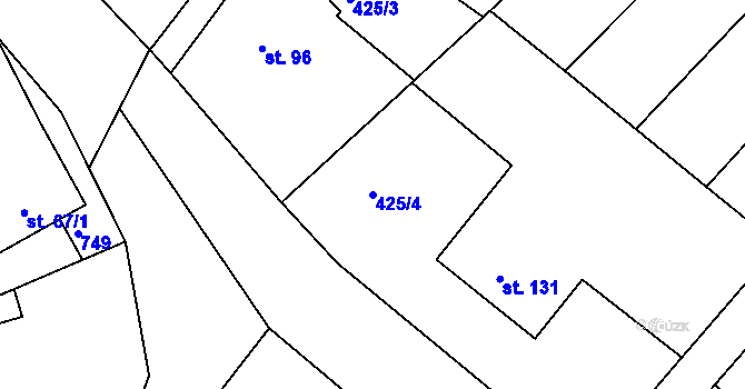 Parcela st. 425/4 v KÚ Lipoltice, Katastrální mapa