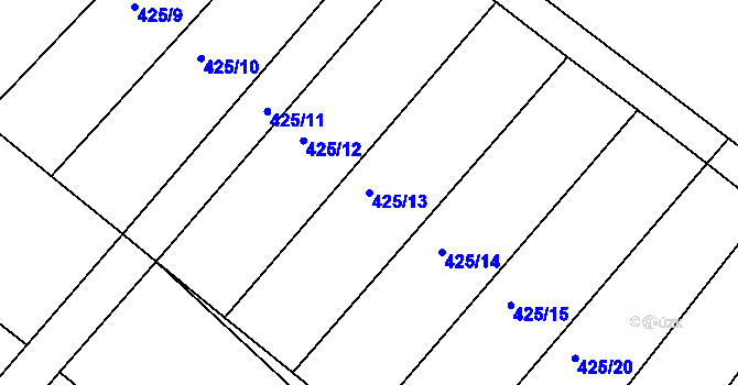 Parcela st. 425/13 v KÚ Lipoltice, Katastrální mapa