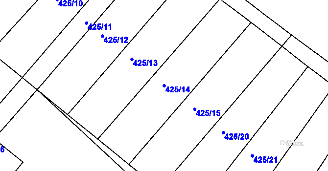 Parcela st. 425/14 v KÚ Lipoltice, Katastrální mapa