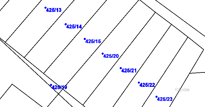 Parcela st. 425/20 v KÚ Lipoltice, Katastrální mapa