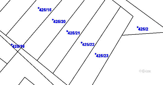 Parcela st. 425/22 v KÚ Lipoltice, Katastrální mapa