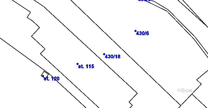 Parcela st. 430/18 v KÚ Lipoltice, Katastrální mapa