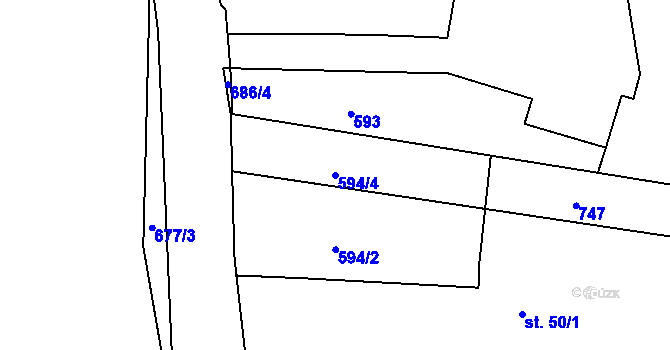 Parcela st. 594/4 v KÚ Lipoltice, Katastrální mapa