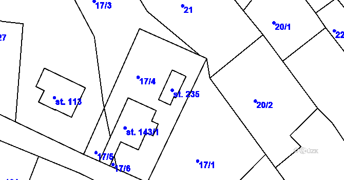 Parcela st. 235 v KÚ Lipoltice, Katastrální mapa