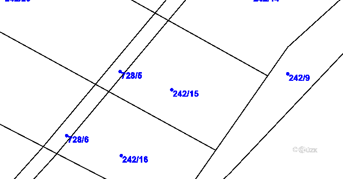Parcela st. 242/15 v KÚ Lipoltice, Katastrální mapa